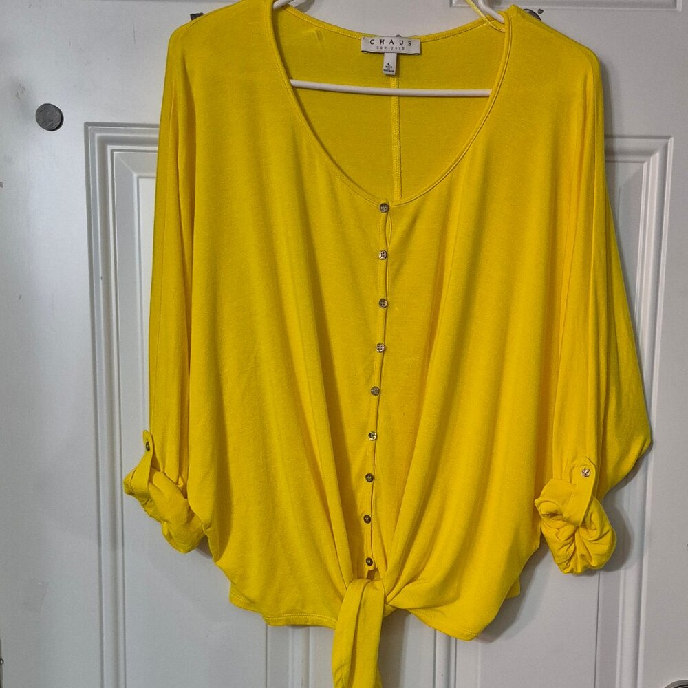 Top by Chaus. Size Large. Lemon yellow.